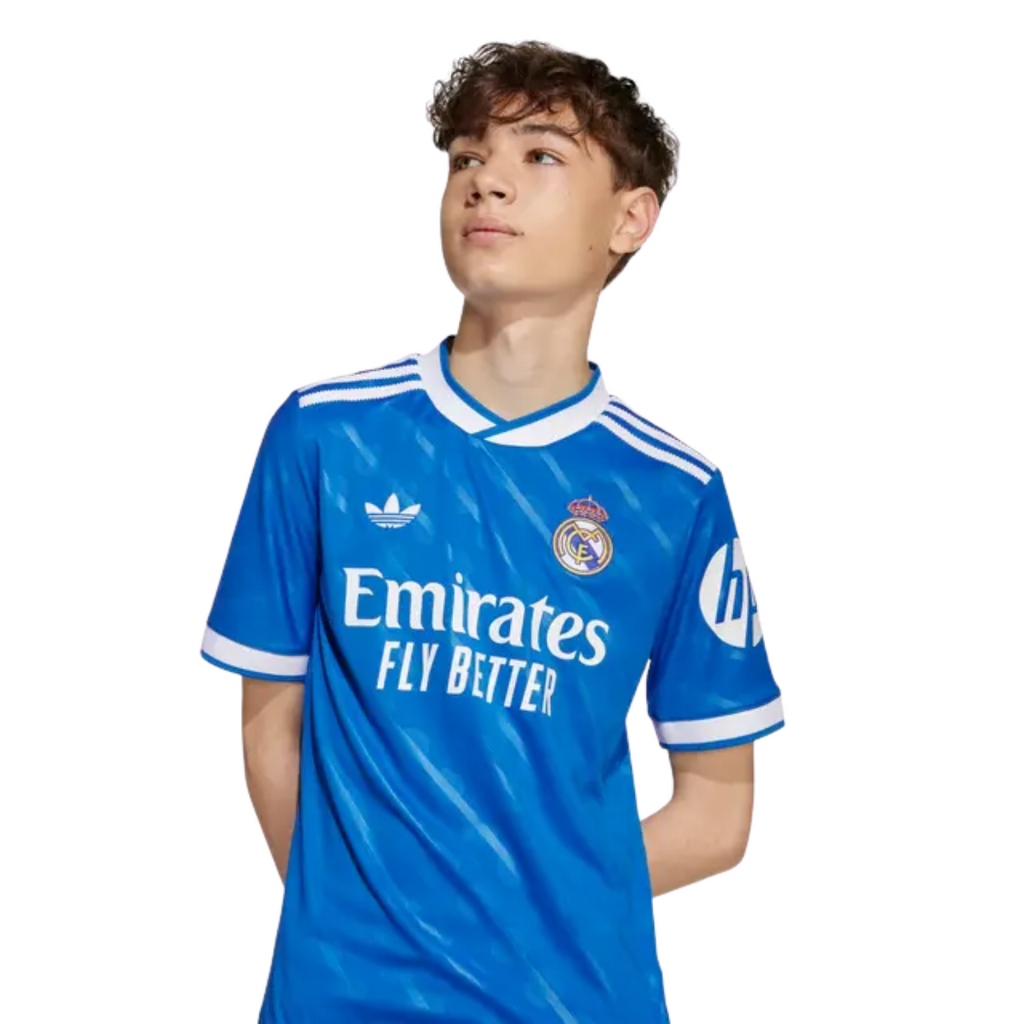 Real Madrid Youth Third Soccer Jersey 25/26 - Blue with Moisture-Wicking AEROREADY