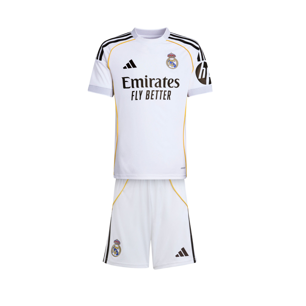 Real Madrid Youth Home 25/26 Soccer Kit - Jersey, Shorts & Socks, White, AEROREADY Fabric
