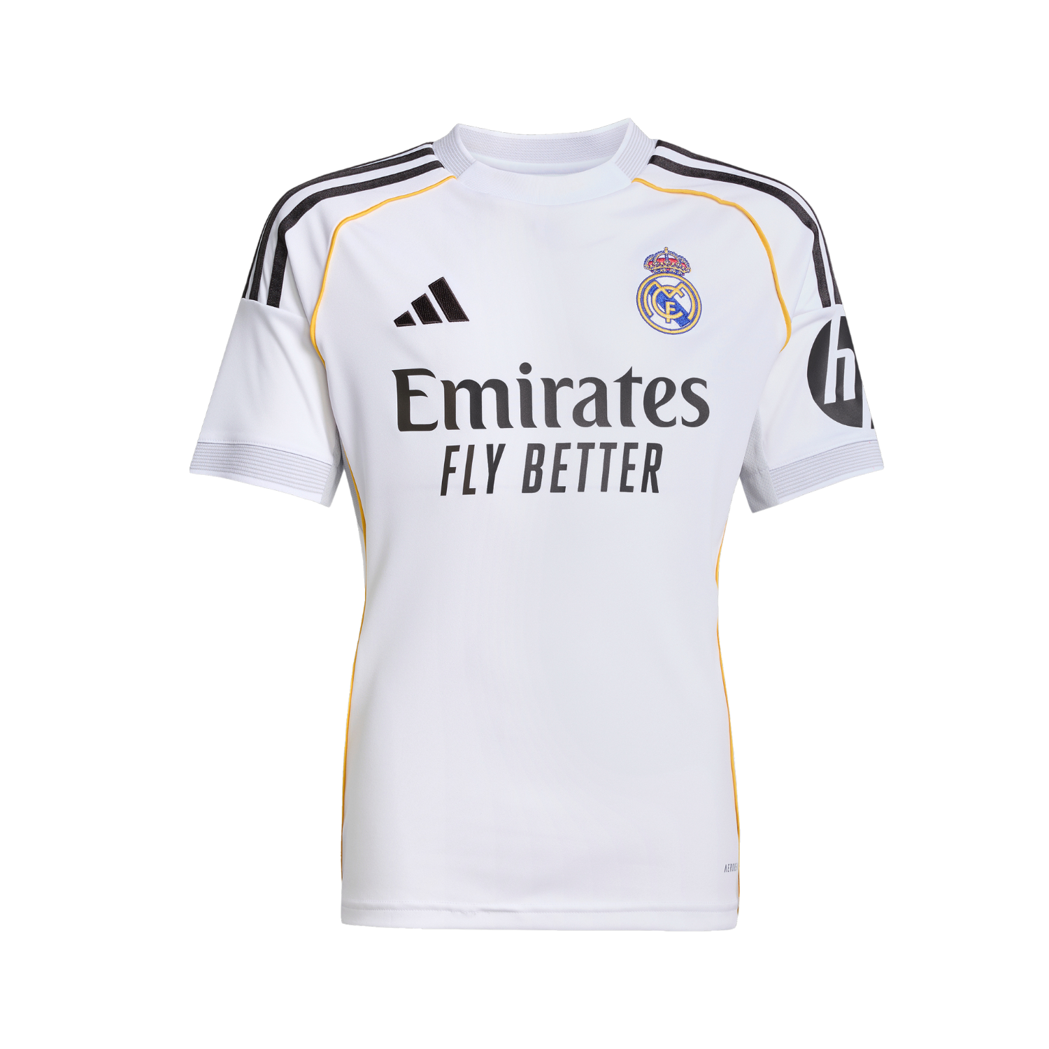 adidas Real Madrid Youth Home Jersey 25/26 - Moisture-Wicking, Embroidered Crest, Comfortable Fit