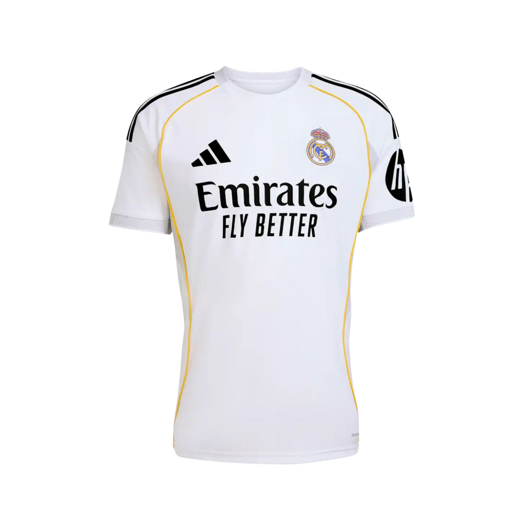 adidas Real Madrid Home Jersey 25/26 – Moisture-Wicking AEROREADY, Club Crest