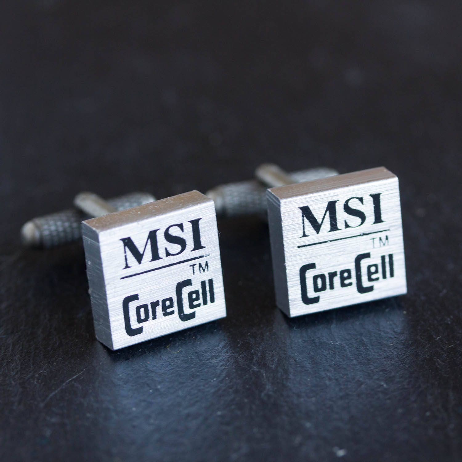Recycled Computer Cufflinks – Handmade from MSI Radiator Components