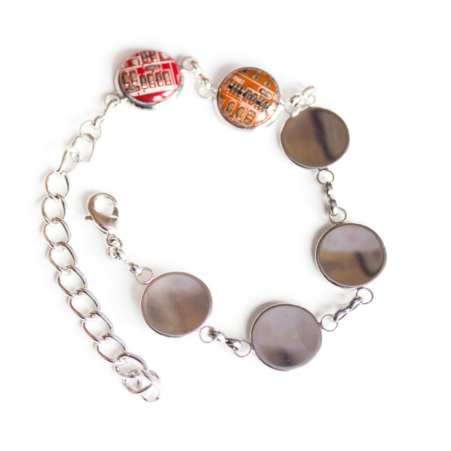 Recycled Circuit Board Bracelet – Handmade Rainbow Eco Jewelry from Upcycled Electronics