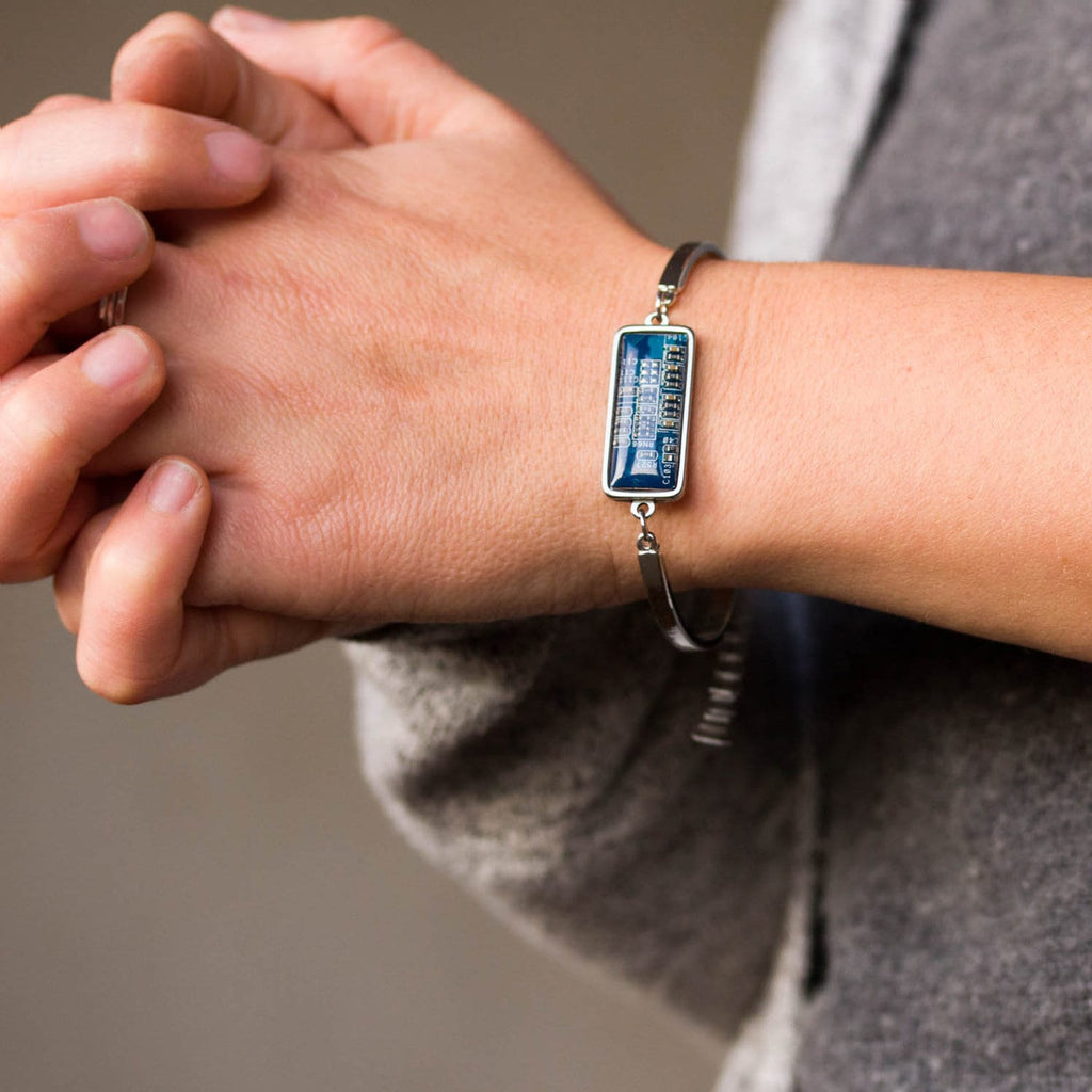 Recycled Circuit Board Bracelet – Handmade Adjustable Stainless Steel Unisex Jewelry