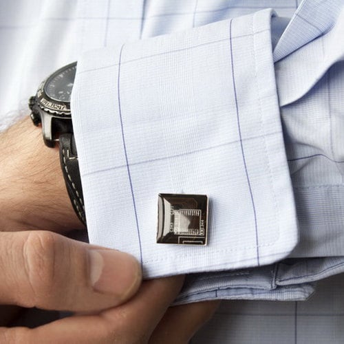 Black and Copper Circuit Board Cufflinks – Handmade Recycled Tech Jewelry with Palladium Finish