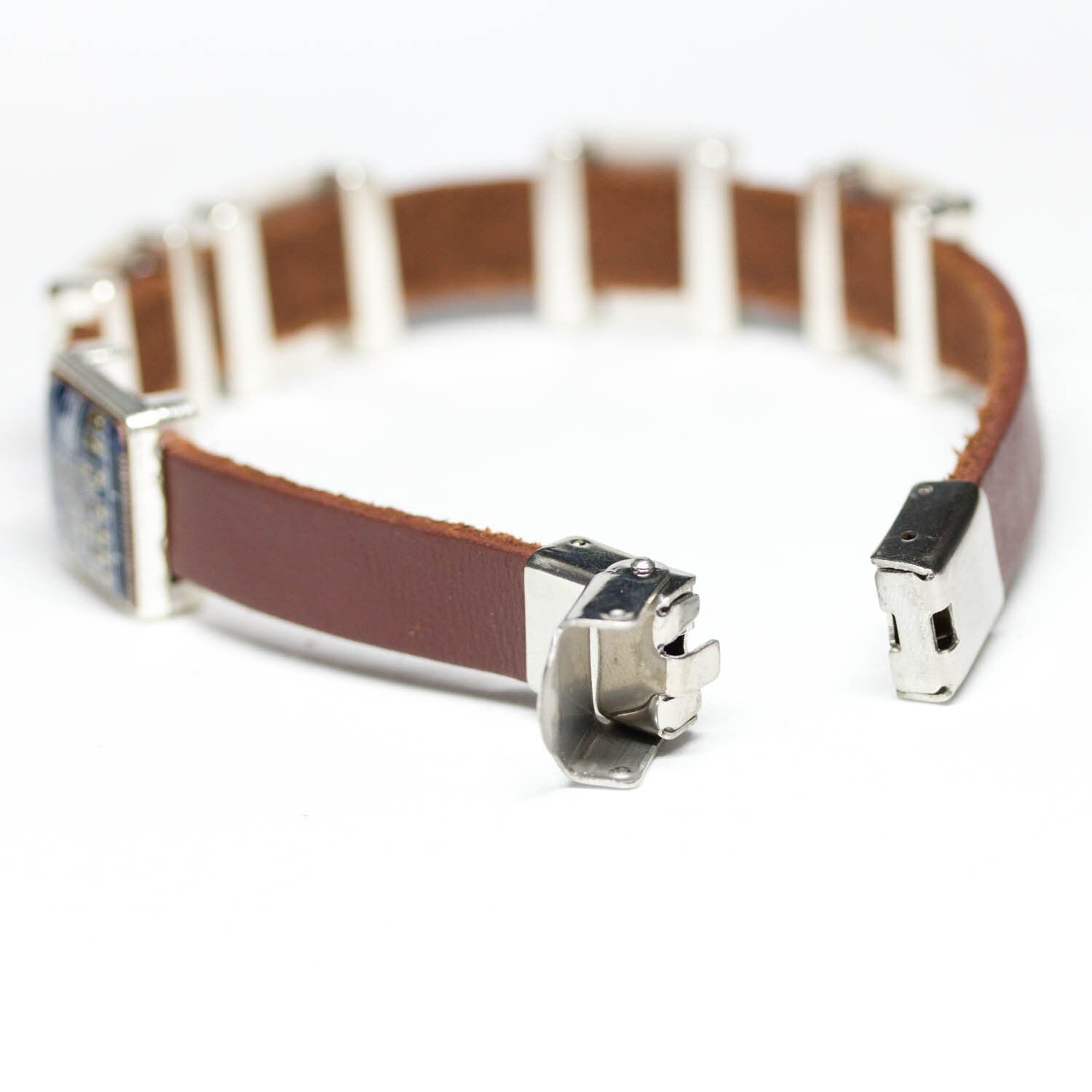 Unisex Black Leather Bracelet with Recycled Circuit Board Beads – Adjustable Handmade Tech-Inspired Jewelry